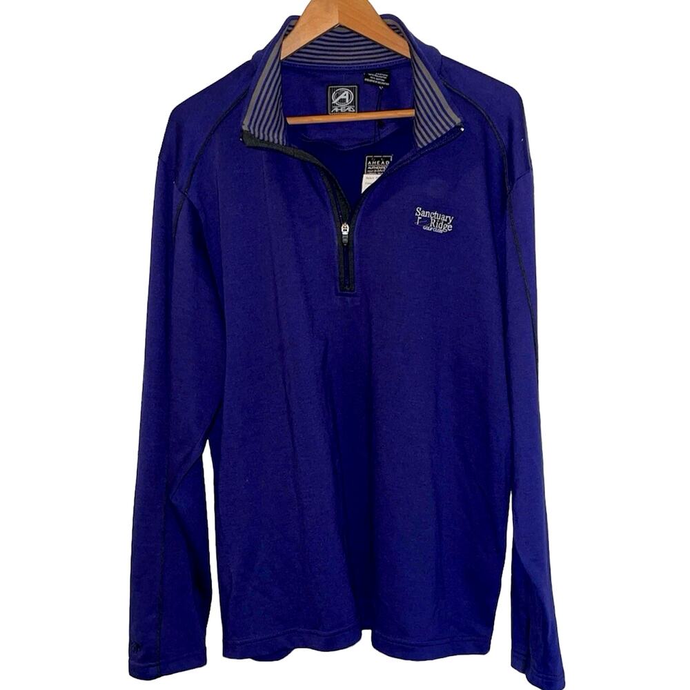 Ahead Men’s XLarge 1/4 Zip Golf Pullover Midnight Blue NWT